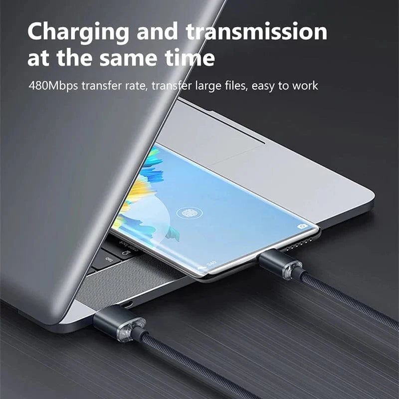 Showlu 120W USB Type C charging cable with 6A fast charge, suitable for Samsung smartphones and devices.