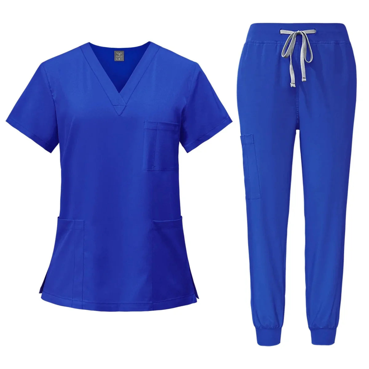 Showlu Fashion Women's medical scrub set with V-neck top and pants, ideal for nurses and healthcare professionals.