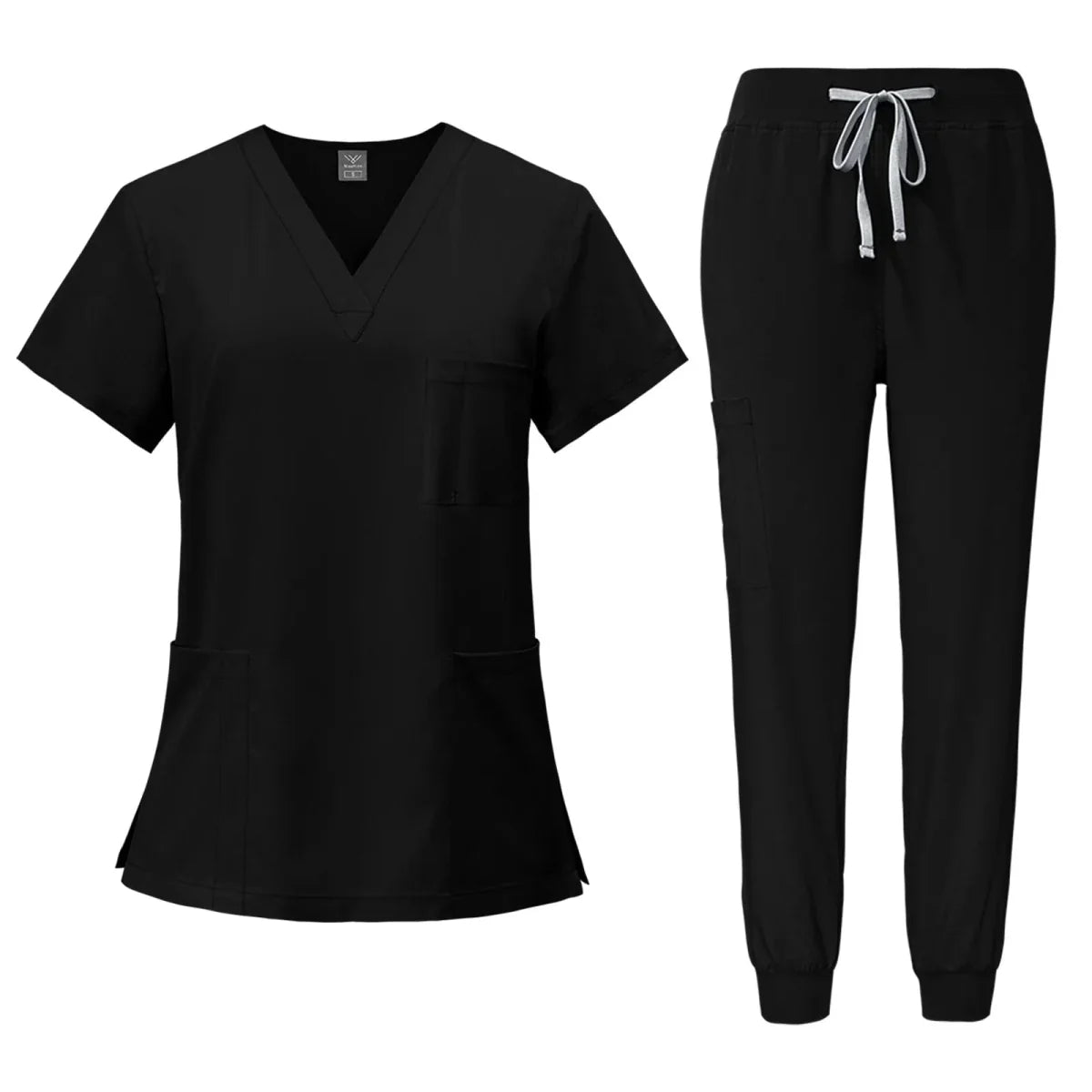 JUPAOPAO women's medical scrub set with V-neck top and pants, ideal for nursing and healthcare professionals.