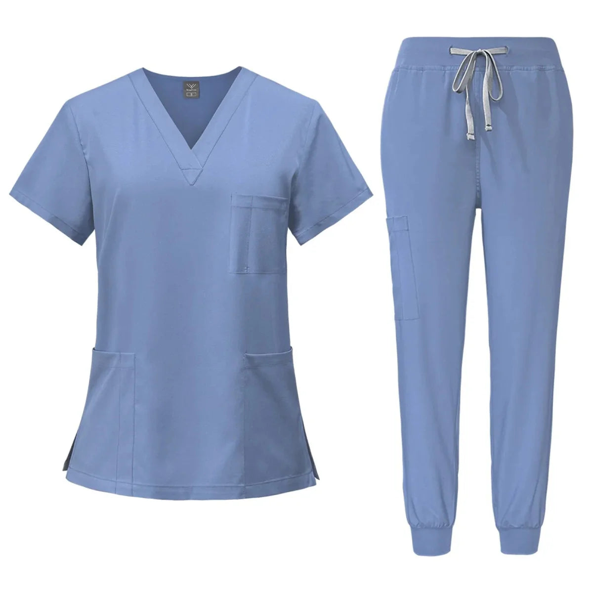 JUPAOPAO women's medical scrub set with V-neck nursing top and matching pants, hospital uniform for healthcare professionals