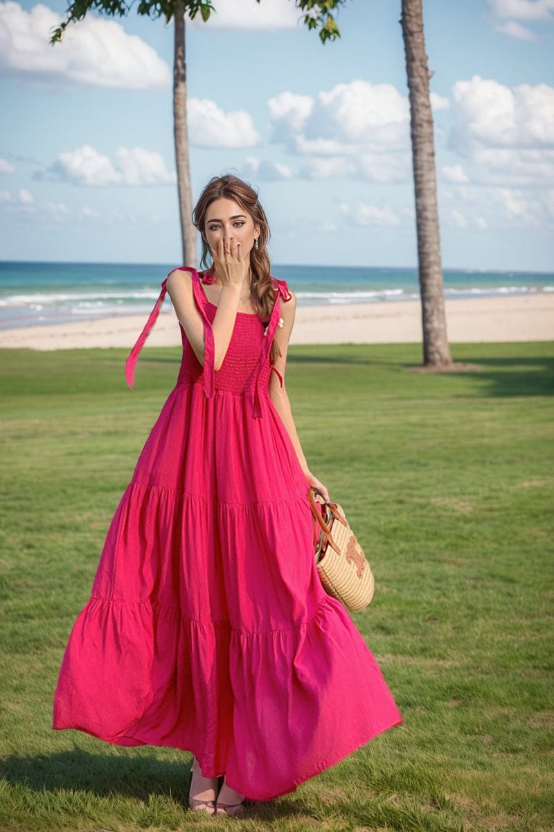 Plus size Korean sweet sling high waist summer dress by Showlu Fashion, featuring a flattering fit and vibrant design.