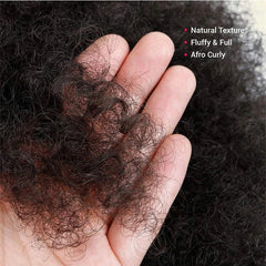 Synthetic Afro Puff Drawstring Ponytail Extension for Kids Black Women Short Kinky Curly Hair Bun With Clip In Hairpieces - SHOWLU FASHION STORE