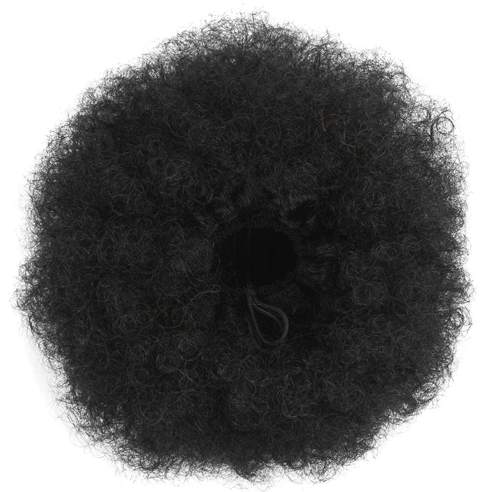 Large afro puff ponytail by SHOWLU FASHION STORE, featuring kinky curly synthetic hair for African-American updo hairstyles.