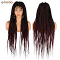 INCOO Jumbo Knotless Box Braided Wig by SHOWLU FASHION STORE, full lace front synthetic hair with large tribal box braids for women.