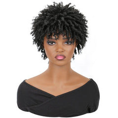 Synthetic Short Afro Dreadlock Wig Curly Faux Locs Hair Wigs Short Dreadlock Wig for Black Women And Men Afro Kinky Twist Wig - SHOWLU FASHION STORE