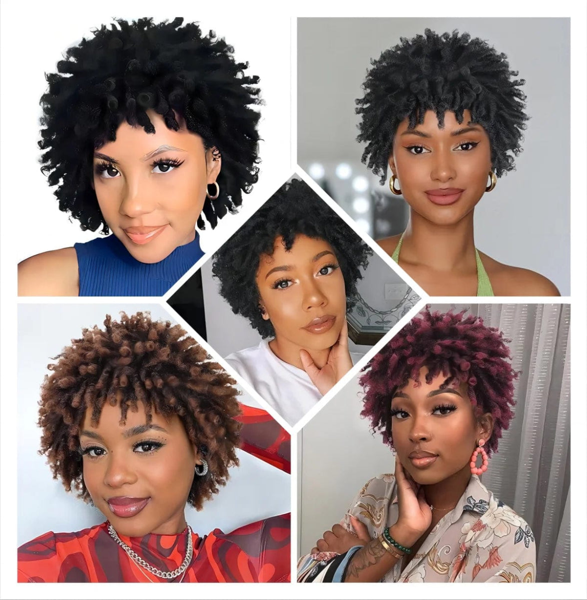 Synthetic Short Afro Dreadlock Wig Curly Faux Locs Hair Wigs Short Dreadlock Wig for Black Women And Men Afro Kinky Twist Wig - SHOWLU FASHION STORE