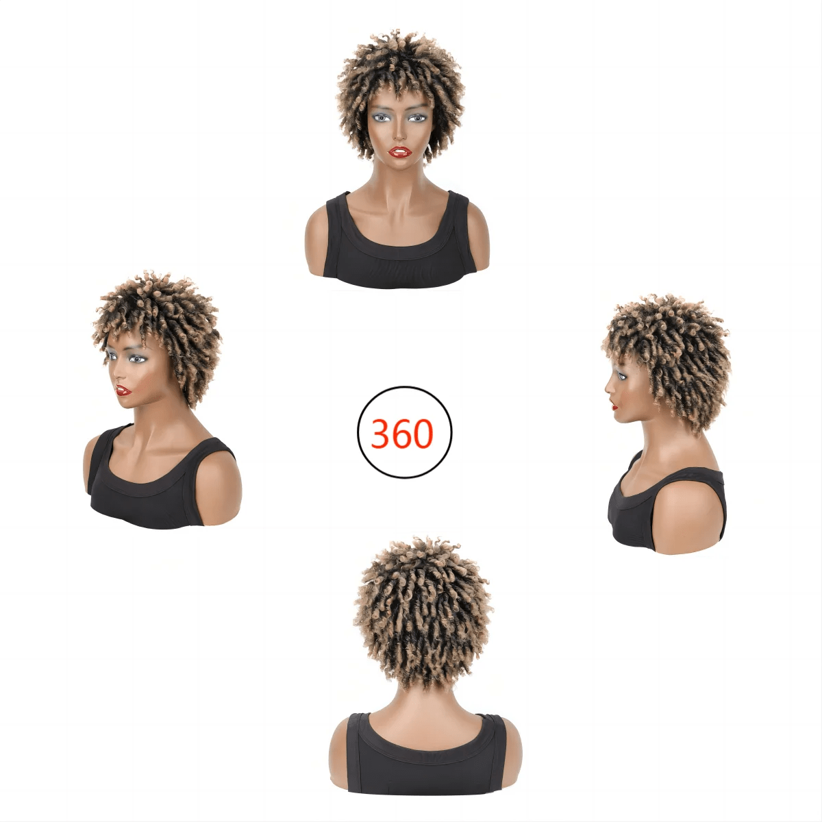 Synthetic Short Afro Dreadlock Wig Curly Faux Locs Hair Wigs Short Dreadlock Wig for Black Women And Men Afro Kinky Twist Wig - SHOWLU FASHION STORE