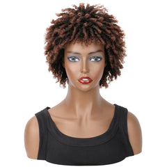 Synthetic Short Afro Dreadlock Wig Curly Faux Locs Hair Wigs Short Dreadlock Wig for Black Women And Men Afro Kinky Twist Wig - SHOWLU FASHION STORE