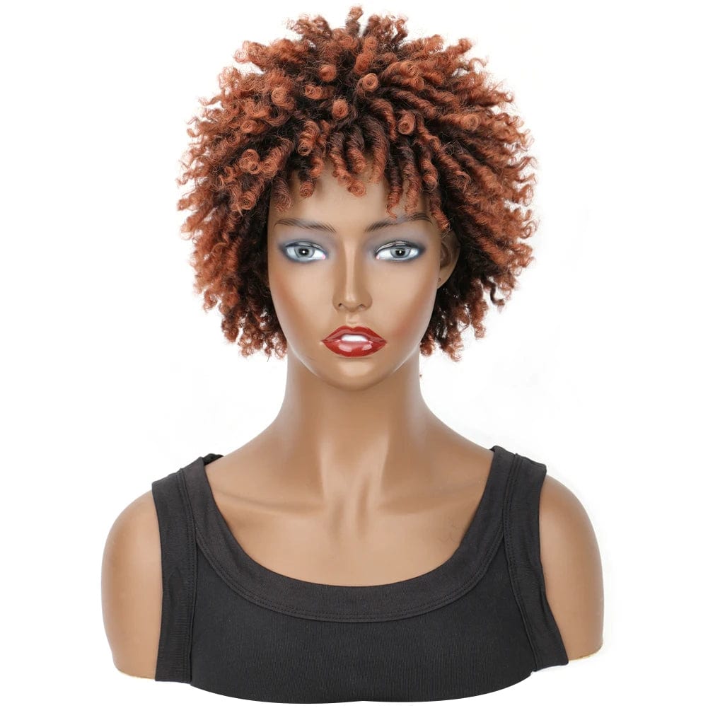 Synthetic Short Afro Dreadlock Wig Curly Faux Locs Hair Wigs Short Dreadlock Wig for Black Women And Men Afro Kinky Twist Wig - SHOWLU FASHION STORE