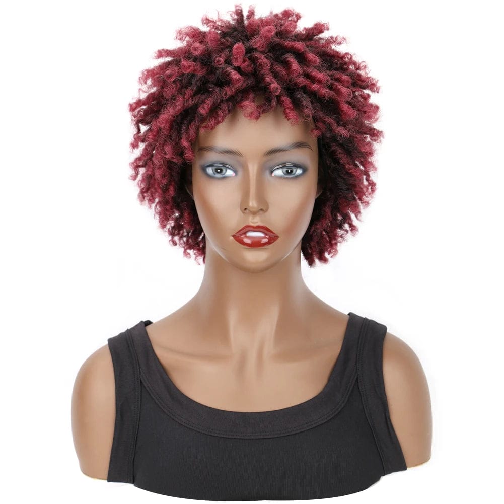 Synthetic Short Afro Dreadlock Wig Curly Faux Locs Hair Wigs Short Dreadlock Wig for Black Women And Men Afro Kinky Twist Wig - SHOWLU FASHION STORE