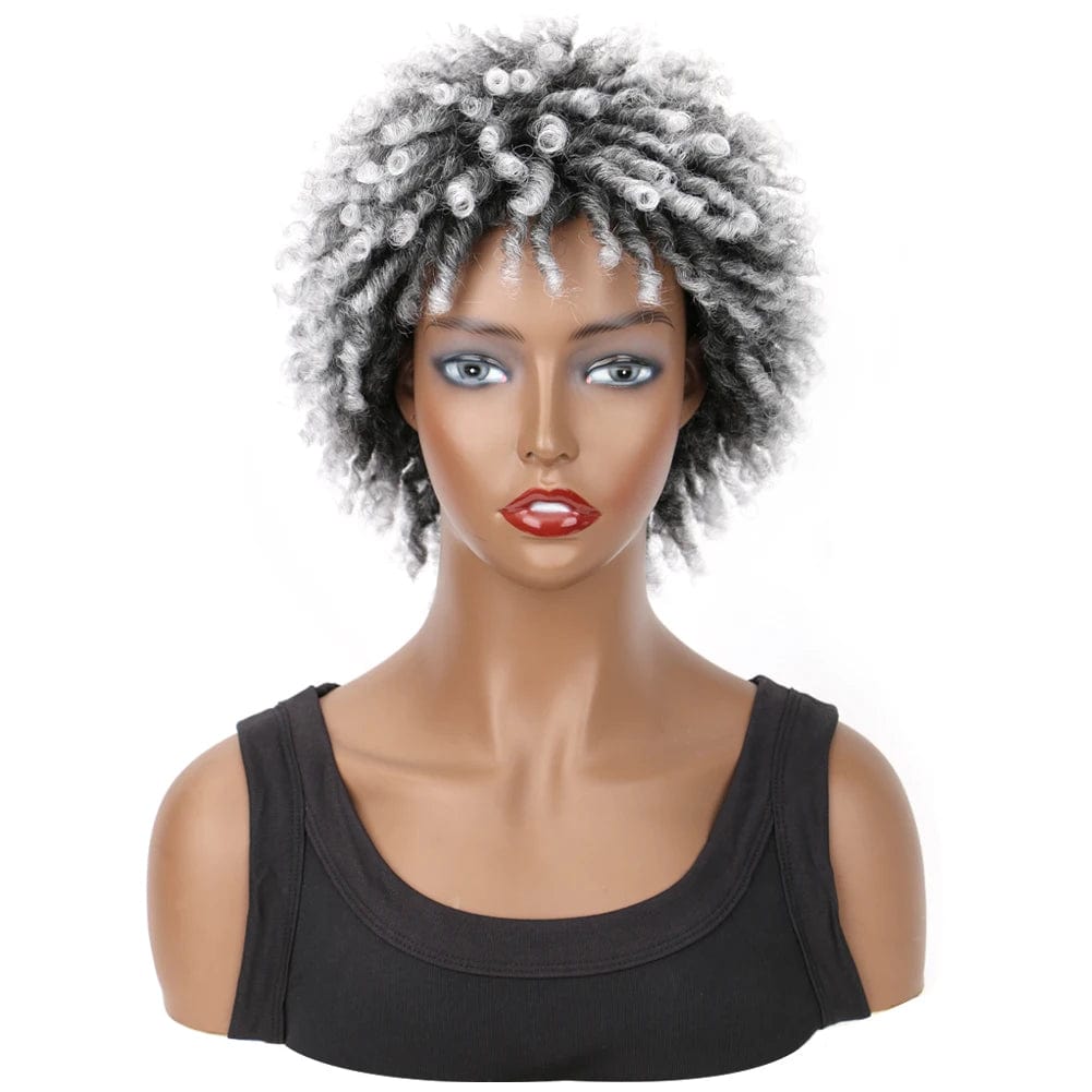 Synthetic Short Afro Dreadlock Wig Curly Faux Locs Hair Wigs Short Dreadlock Wig for Black Women And Men Afro Kinky Twist Wig - SHOWLU FASHION STORE