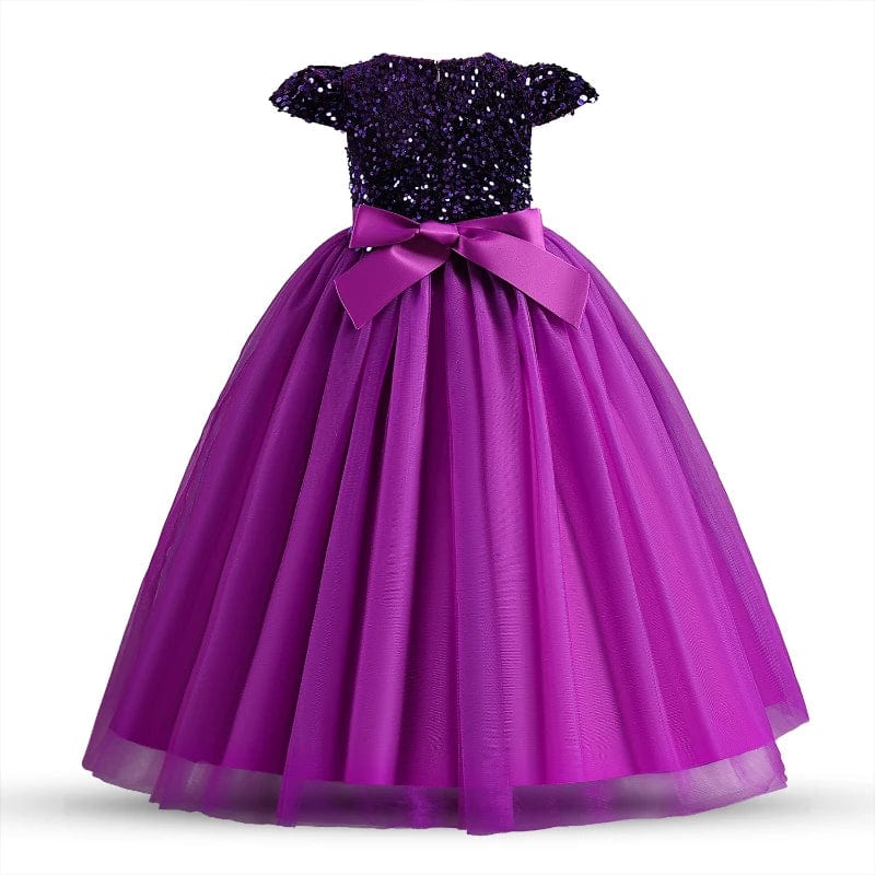 Teenage Girls Princess Dress for 5 - 14 Years Elegant White Long Party Dresses Children Sequins Wedding Evening Formal Prom Gown - SHOWLU FASHION STORE