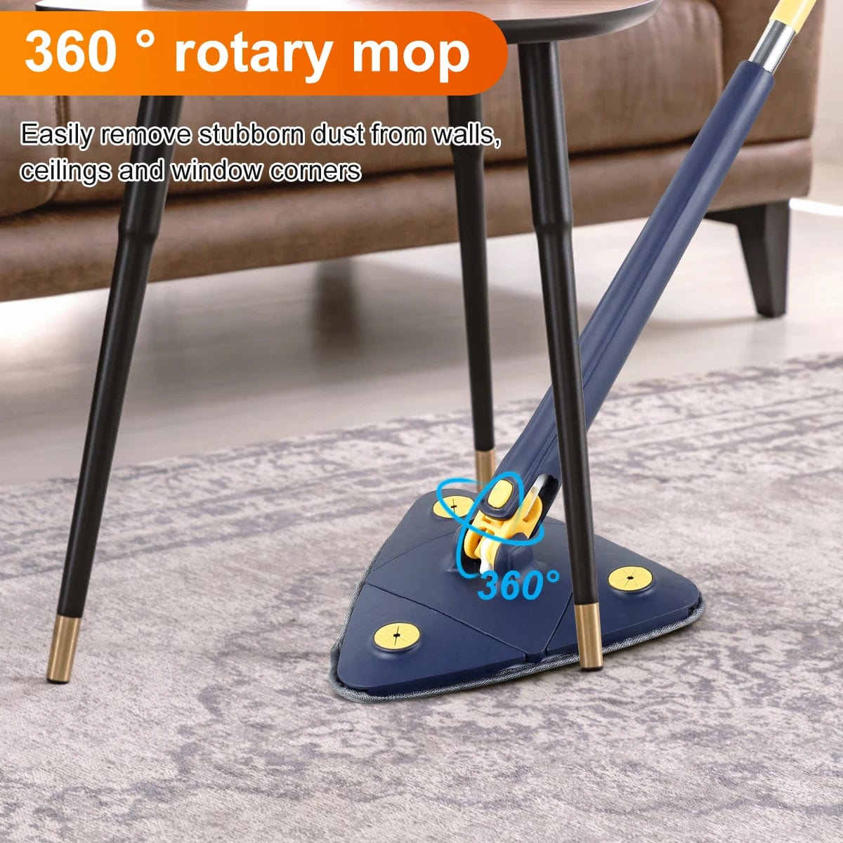 Telescopic Triangle Mop 360° Rotatable Self - wringing Triangle Extended Adjustable Mop Floor Squeeze Free Hand Washing Lazy Tool - SHOWLU FASHION STORE