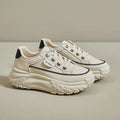 Women's retro platform sneakers by SHOWLU FASHION STORE, solid PU leather casual shoes with a stylish, high-heeled design.