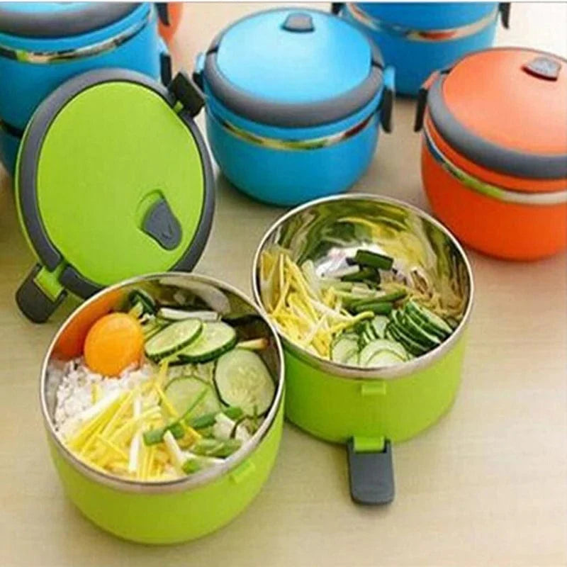 Showlu stainless steel thermal lunch box with leak-proof lid, insulated food jar keeps meals warm and fresh for on-the-go dining.