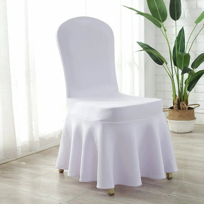 Thickened Air Layer Conference Hotel White Banquet Elastic Chair Cover Hotel Dedicated for Home Use and Restaurants Chair Cover One-Piece
