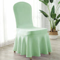 White Chinese poetry-themed silk air layer chair cover with thickened elastic for hotel, banquet, or home use, elegant and protective.