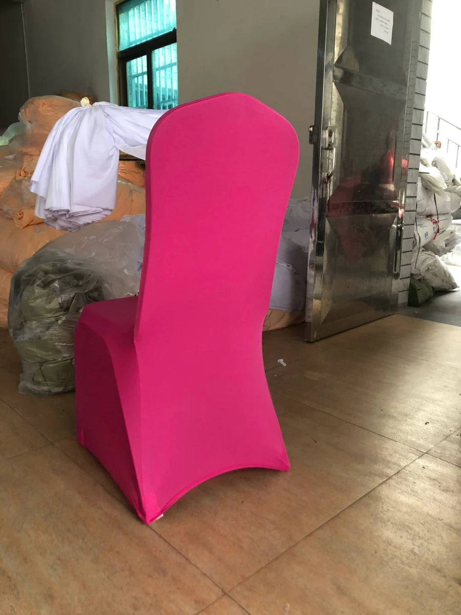 White thickened one-piece chair cover for hotel weddings and banquets, designed for elegant event seating.