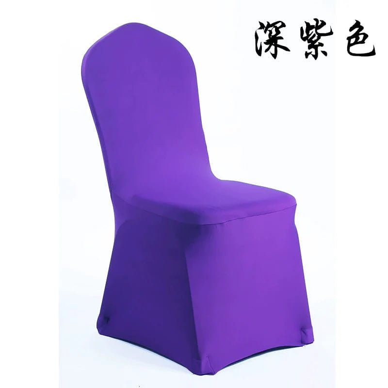 White thickened one-piece hotel wedding banquet chair cover by Showlu Fashion Store, designed for elegant event seating.