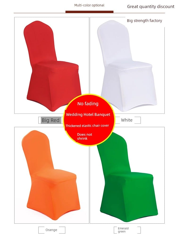 White thickened one-piece hotel wedding banquet chair cover by Showlu Fashion Store, designed for elegant event seating.