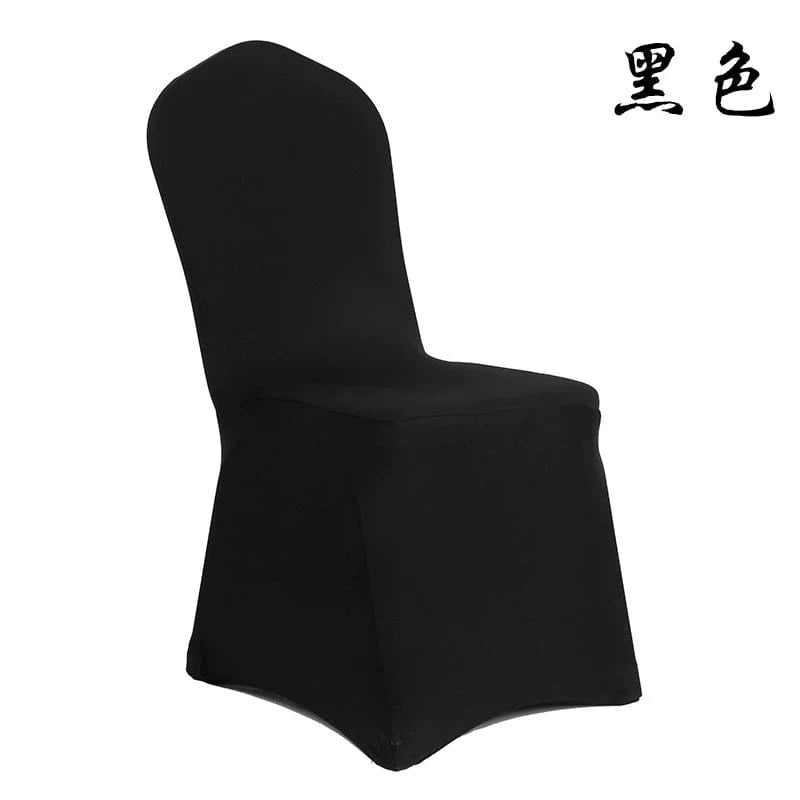 White thickened one-piece hotel chair cover for wedding and banquet settings, designed by Showlu Fashion Store.