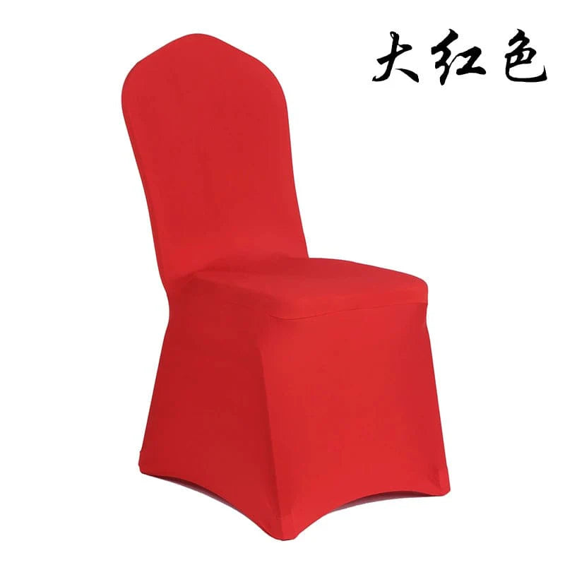 White thickened one-piece hotel wedding banquet chair cover by Showlu Fashion Store, designed for elegant event settings.
