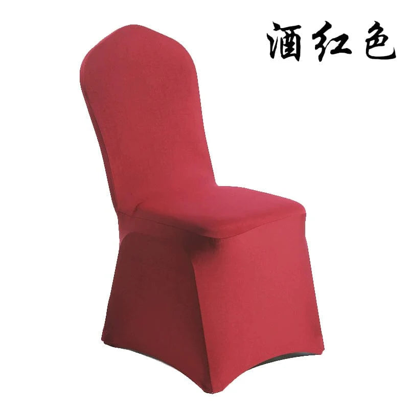 White thickened one-piece chair cover for hotel wedding banquets by Showlu Fashion Store, fitted for elegant event seating.