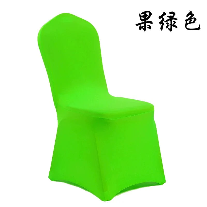 White thickened one-piece hotel wedding banquet chair cover by Showlu Fashion Store, designed for elegant event seating.