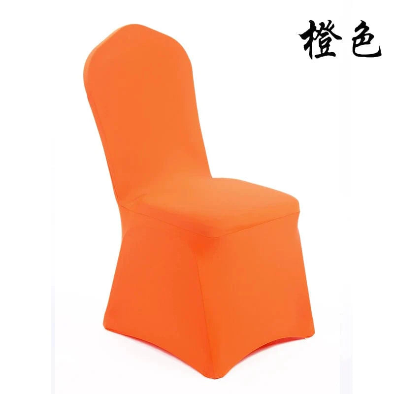 White one-piece chair cover for hotel weddings and banquets, thickened for a elegant, fitted look by Showlu Fashion Store.