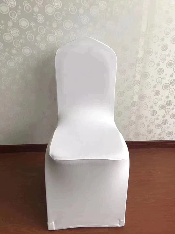 White thickened one-piece hotel and wedding banquet chair cover from Showlu Fashion Store, designed for elegant event seating.