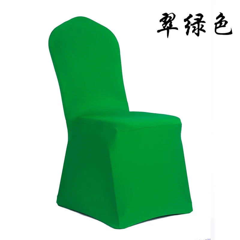 White thickened one-piece chair cover by Showlu Fashion Store, designed for hotel weddings and banquet events, fits standard banquet chairs.