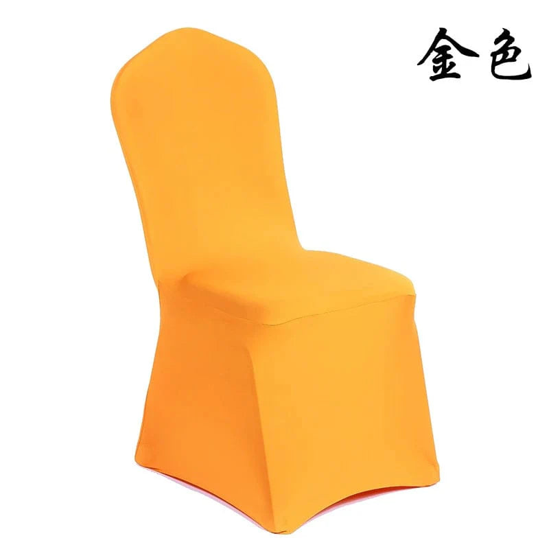 White thickened one-piece chair cover for hotel weddings and banquets, designed to fit and enhance elegant event chairs.