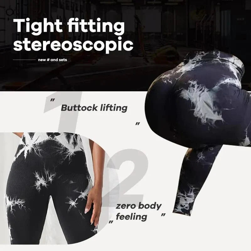 Showlu Fashion Showlu Tie Dye Seamless Leggings for women with high waist, scrunch butt design, stretchy yoga and lifting tights