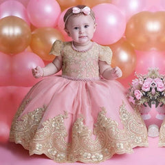 Toddler Baby 1st Birthday Baptism Beading Dress For Girls Princess Luxury Embroidery Costumes Kids Party Clothes Baby's Dresses - SHOWLU FASHION STORE