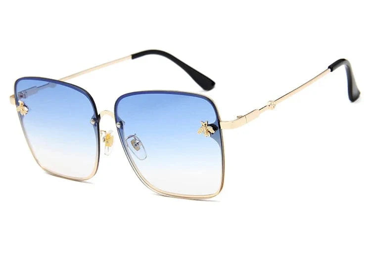 Women's oversized rimless square sunglasses by Showlu Fashion Store with gradient lenses and UV400 protection.