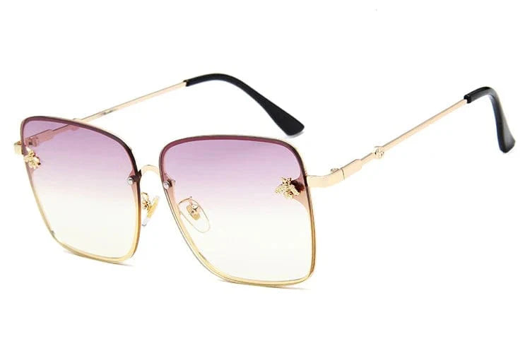 Women's oversized rimless square sunglasses by Showlu Fashion Store with gradient lenses and UV400 protection.