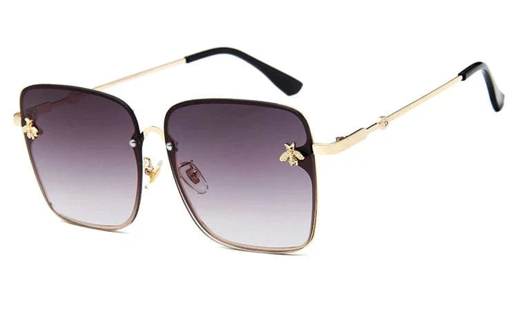 Women's oversized rimless square sunglasses by Showlu Fashion Store with gradient lenses and UV400 protection.