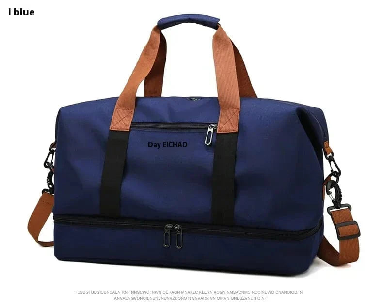 Showlu Oxford Travel Duffle Bag with shoulder strap, portable gym and weekender bag, made of durable fabric for travel and fitness use.