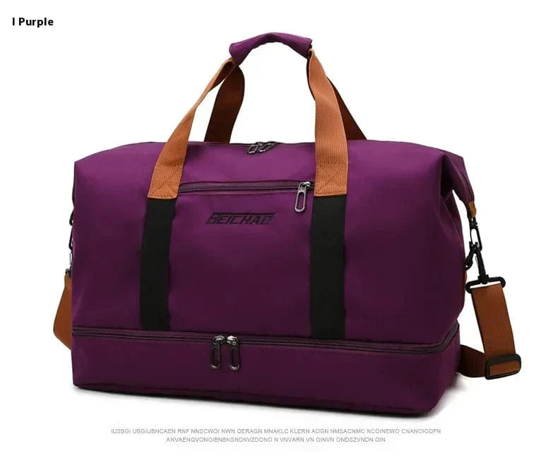 Showlu Oxford travel duffle bag with shoulder strap, portable gym and weekender bag in black, compact and stylish for short trips.
