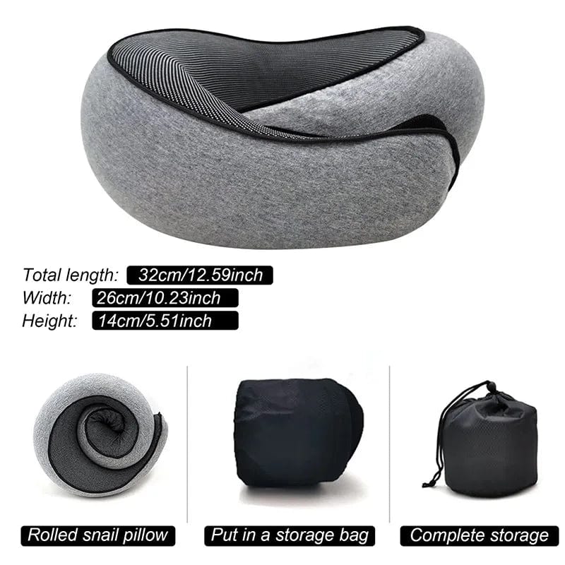 Showlu Fashion memory foam U-shaped travel neck pillow with soft cotton cover, providing comfortable neck support for travel.