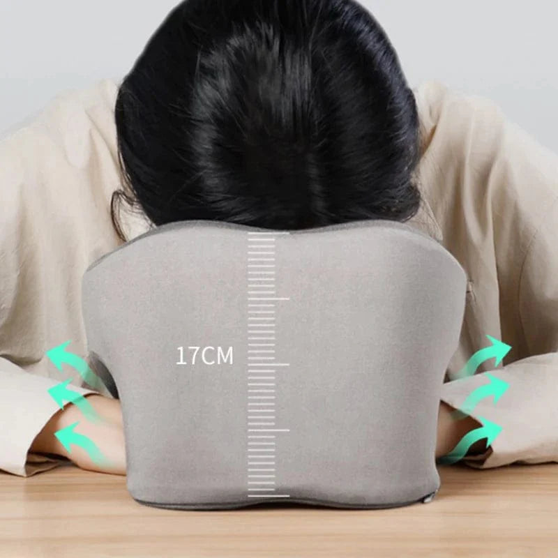 Showlu U-shape memory foam travel neck pillow providing head and neck support for airplane and travel comfort.