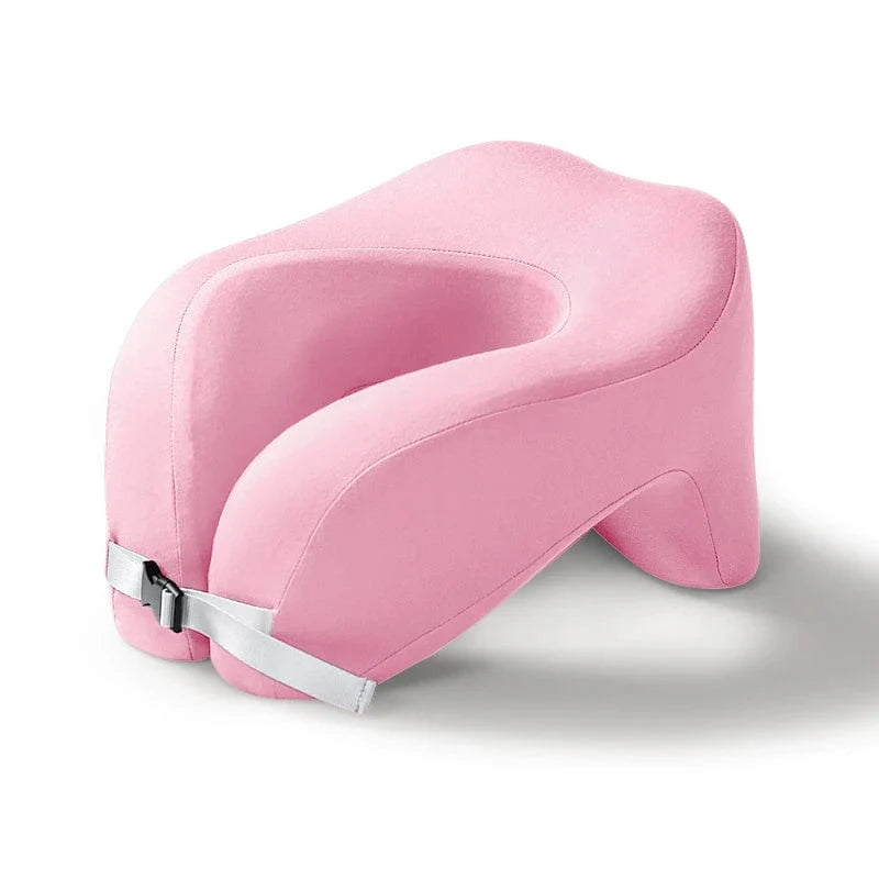 Showlu U-shape memory foam travel neck pillow for airplane support, providing head and neck comfort during flights or office naps.