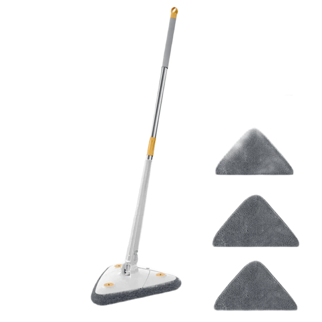 Triangle Mop 360° Rotatable Twist Squeeze Wringing Adjustable Water Absorption Telescopic Ceiling Wall Mop Deep Cleaning Mop - SHOWLU FASHION STORE