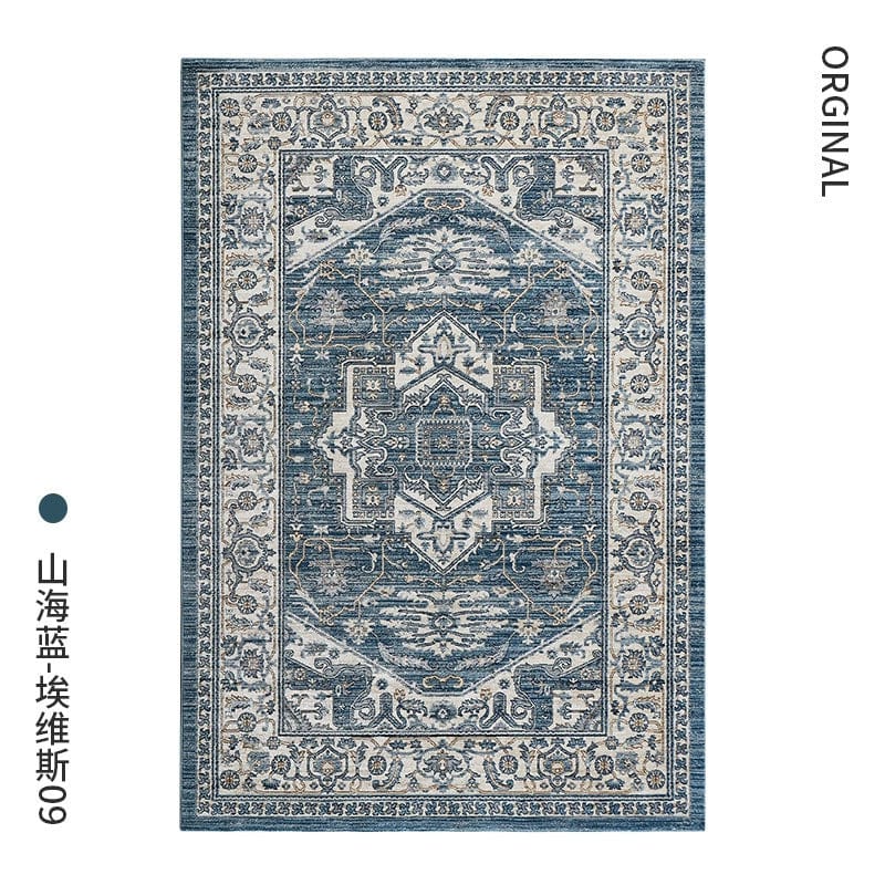 SHOWLU FASHION STORE DittoHouse Retro Turkish Area Rug, luxury polyester living room carpet with traditional Turkish design.