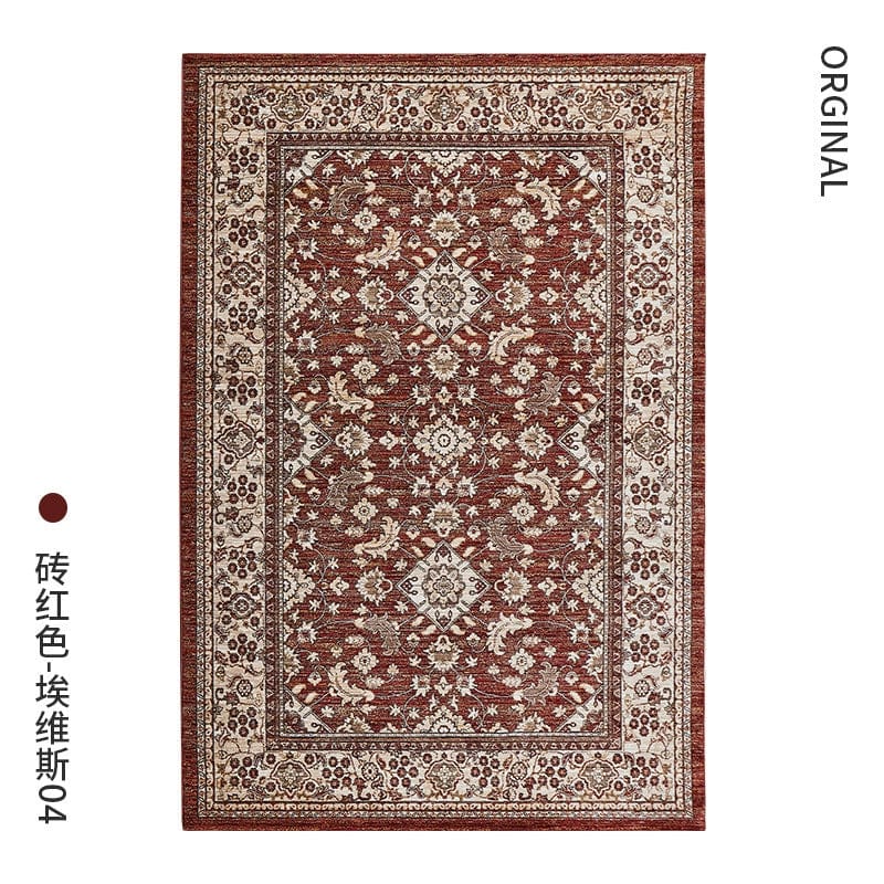 SHOWLU FASHION STORE DittoHouse Retro Turkish Area Rug in luxury polyester, ideal for living room, bedroom, or home decor.