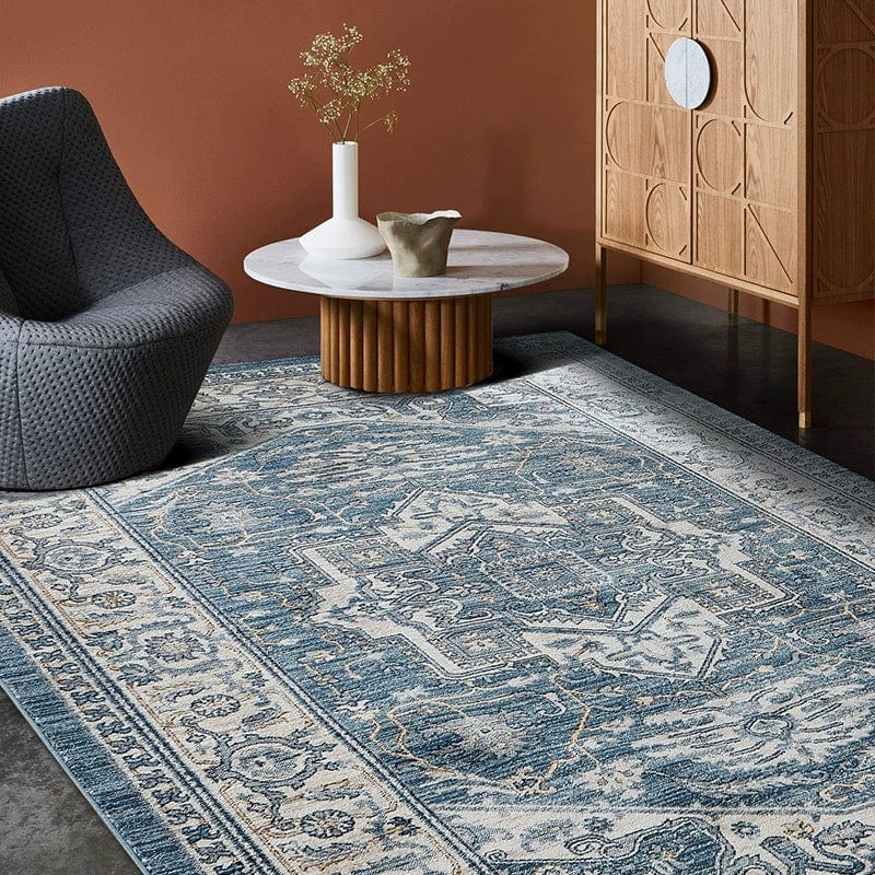 SHOWLU FASHION STORE DittoHouse Retro Turkish area rug, luxury polyester living room carpet with intricate patterns and warm tones.