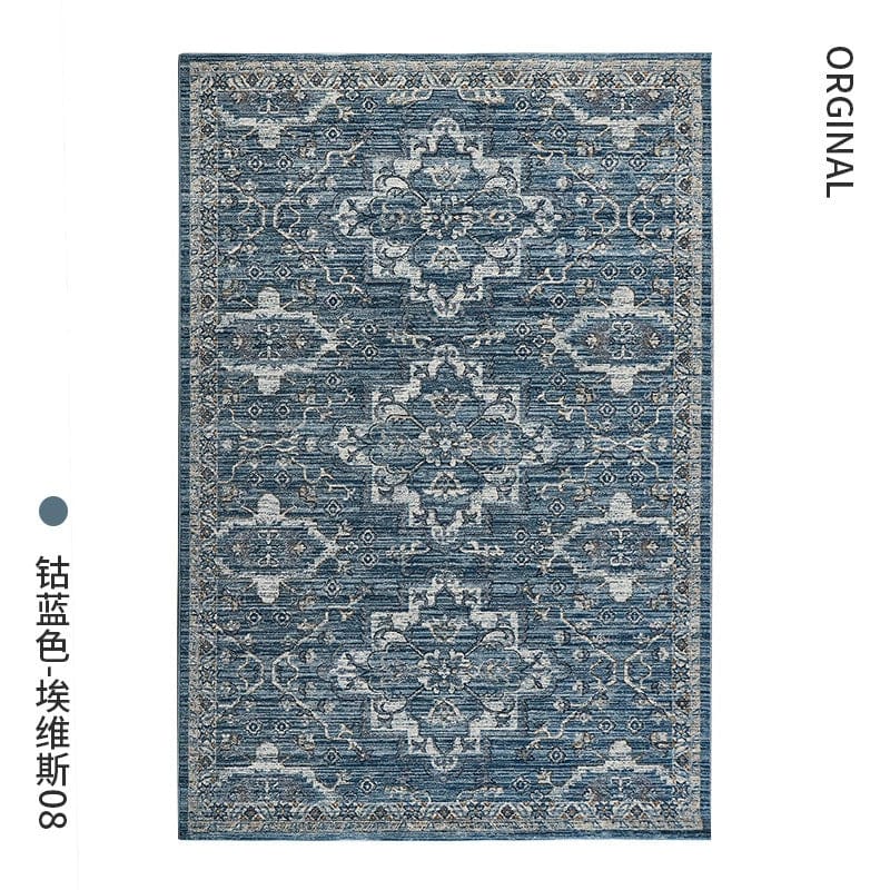 SHOWLU FASHION STORE DittoHouse retro Turkish area rug in luxury polyester, ideal for living rooms and bedrooms, featuring intricate patterns.
