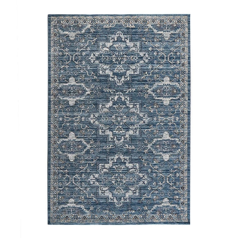 Luxury Turkish area rug from DittoHouse, soft polyester living room carpet with retro design and Scandinavian-inspired style.
