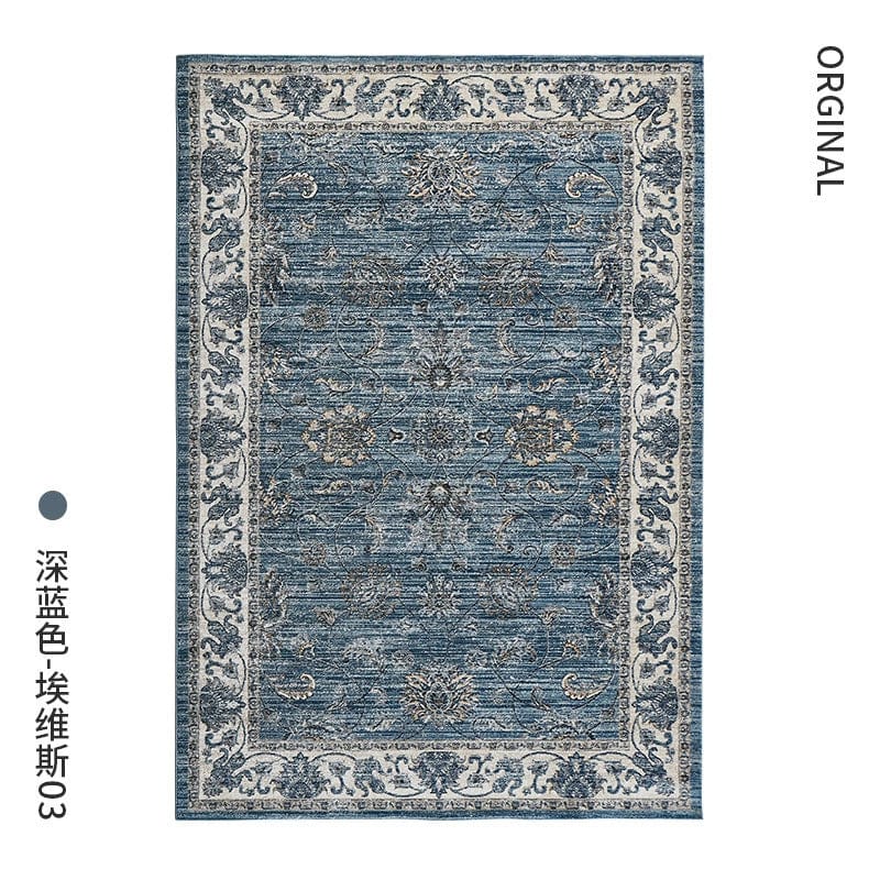 SHOWLU FASHION STORE DittoHouse Retro Turkish Area Rug in luxury polyester, ideal for living rooms and bedrooms.