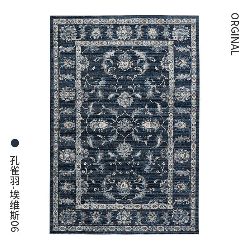 Showlu Fashion Store DittoHouse Retro Turkish area rug in luxury polyester, perfect for living room or bedroom decor.